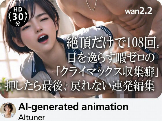 【30分HD】 絶頂だけで108回。目を逸らす暇ゼロの「クライマックス収集癖」──押したら最後、戻れない連発編集 - AItuner